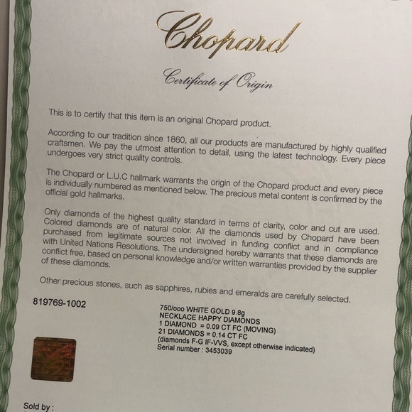 Chopard Happy Dream Diamond Pendant-NEW/CERT - Picture 11 of 12